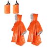 2pcs Emergency Blanket Poncho; Ultralight Waterproof Thermal Survival Space Blanket Ponchos For Outdoor Camping Hiking - Green 2pcs