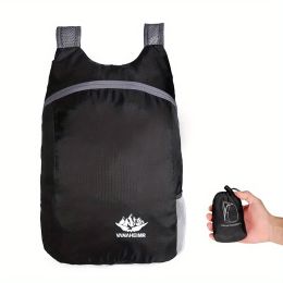 Portable And Foldable Small Backpack; Short-Distance Travel Bag For Men And Women For American Football Spectators - Black