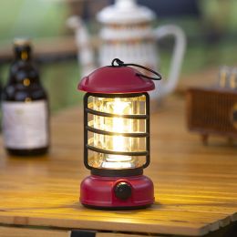 400 Lumens NEW Retro Camping Lights; Atmosphere Tent Lights COB Battery Lighting Hanging Lights; Outdoor Camping Accessories - L803B-Red