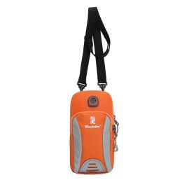 Mini Zipper Phone Arm Bag; Multi Functional Crossbody Bag; Casual Wrist Sports Bag For Outdoor - Orange