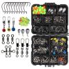 165pcs/lot Fishing Accessories Kit Including Crank Hook Snaps Rolling Swivel Fishing Connector Etc With Fishing Tackle Box - Black