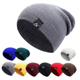 COKK Knitted Beanie Women's Hat Winter Men Skullies Beanies Warm Casual Slouchy Hat Crochet Beanie Hat Female Baggy Cap Cheap - 10 Hats Mix