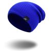 COKK Knitted Beanie Women's Hat Winter Men Skullies Beanies Warm Casual Slouchy Hat Crochet Beanie Hat Female Baggy Cap Cheap - Blue