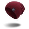 COKK Knitted Beanie Women's Hat Winter Men Skullies Beanies Warm Casual Slouchy Hat Crochet Beanie Hat Female Baggy Cap Cheap - wine red