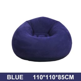 Large Lazy Inflatable Sofas Chair Flocking Flocking Sofa Chair Lounger Seat Bean Bag Sofa For Outdoor Living Room Camping Travel - Blue - China