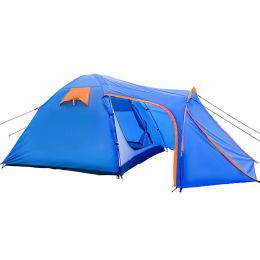 Outdoor Hiking Portable Easy Camping Tent for 3 -5 Person - Blue & Orange - Camping Tent