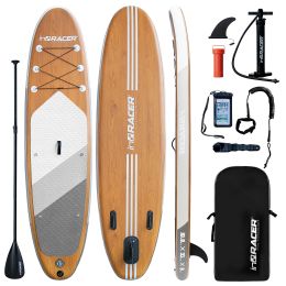 Inflatable Stand Up Paddle Board 11'x33''x6'' Premium SUP W Accessorie;  Green - Wood