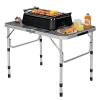 Outdoor Travel Adjustable Height Folding Camping Table - Black - Camping Table