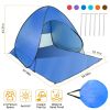 Pop Up Beach Tent Sun Shade Shelter Anti-UV Automatic Waterproof Tent Canopy for 2/3 Man w/ Net Window Storage Bag - Blue