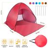 Pop Up Beach Tent Sun Shade Shelter Anti-UV Automatic Waterproof Tent Canopy for 2/3 Man w/ Net Window Storage Bag - Red