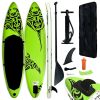 Inflatable Stand Up Paddleboard Set 126"x29.9"x5.9" Green - Green