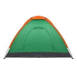 2-Person Waterproof Camping Dome Tent for Outdoor Hiking Survival Orange & Green - as picture