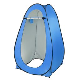 1-2 Person Portable Pop Up Toilet Shower Tent Changing Room Dressing Tent Camping Shelter Blue - as picture