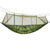 600lbs Load 2 Persons Hammock with Mosquito Net Outdoor Hiking Camping Hommock Portable Nylon Swing Hanging Bed - Camouflage