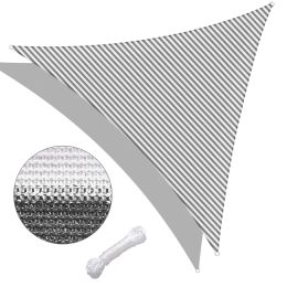 25' x 25' x 25' Triangle Sun Shade Sail/ Gray+White - LA01