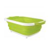 Multifunction Sink Cutting Board Chopping Board Folding Drain Basket Collapsible Cutting Board with Dish Tub Space Save Washing Board - green