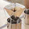 Foldable coffee drip holder Stainless steel filter cup Portable funnel coffee grounds filter Outdoor camping supplies - Foldable coffee drip holder