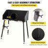 Backyard Garden Camp Table Dutch Oven Cooking Table W/ Wind Shield - Black - 30 x16 x 38 in