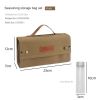 Outdoor Portable Seasoning Bottle Camping Picnic Camping Storage Bag Canvas Seasoning Bag - Khaki (set)