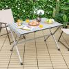 4-6 Person Portable Aluminum Camping Table with Carrying Bag - grey