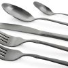 Elegant Western Utensils 20 Piece Flatware Utensil Set 4 In - Matte Black - knife and fork