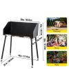 Backyard Garden Camp Table Dutch Oven Cooking Table W/ Wind Shield - Black - 38 x 18 x 38 in