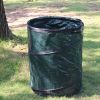 Portable Pop up Trash Bin 22-Gallon Capacity Folding Leaf Bag - Green - 22-Gallon