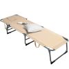 Folding Chaise Lounge Chair Bed Adjustable Outdoor Patio Beach - Beige