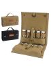 Outdoor Portable Seasoning Bottle Camping Picnic Camping Storage Bag Canvas Seasoning Bag - Khaki (set)