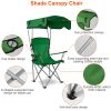 Foldable Beach Canopy Chair Sun Protection Camping Lawn Canopy Chair 330LBS Load Folding Seat - Green