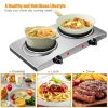 1800W Double Hot Plate Electric Countertop Burner - Silver