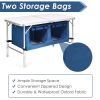 Height Adjustable Folding Camping  Table - Blue