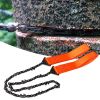 Portable Survival Chain Saw; Pocket Camping Hiking Tool; Outdoor Hand Wire Saw - Orange