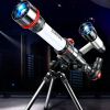 HD Astronomical Telescope Children Students Toys Gift Stargazing Monocular Teaching Aids for Science Experiment Simulate/Camping - Silver - China