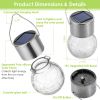 4Pcs Solar Powered Hanging Crystal Ball Lights Outdoor Waterproof - Warm