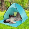 Pop Up Beach Tent Sun Shade Shelter Anti-UV Automatic Waterproof Tent Canopy for 2/3 Man w/ Net Window Storage Bag - Green