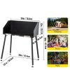 Backyard Garden Camp Table Dutch Oven Cooking Table W/ Wind Shield - Black - 30 x16 x 38 in