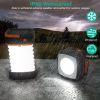 Solar Camping Lantern LED Collapsible Tent Lamp USB Rechargeable Portable Emergency Camping Light for Hiking Fishing Outdoor - White