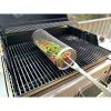 1PCS Rolling Grilling Basket - Round Stainless Steel BBQ Grill Mesh - 30cm