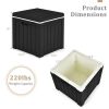 3-In-1 Patio 10 Gallon Ice Cube Cooler Box Table Stool Storage W/Handle - Black - Outdoor Coolers