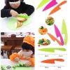 Set of 3 Plastic Kitchen Knife for Kids, Safe Nylon Cooking Knives for Children, for Fruit, Bread, Cake, Pastry, Salad or Lettuce - 3-PC