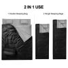 Traving Camping Portable Duble Person Waterproof Sleeping Bag W/ 2 Pillows - Black - Sleeping Pad