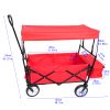 Garden Shopping Beach Cart folding wagon (red) - red