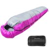 Mummy Sleeping Bag Camping Sleeping Bags for Adults Outdoor Soft Thick Water-Resistant Moisture-proof - Pink