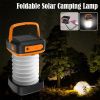 Portable USB Rechargeable Foldable/Retractable Solar Camping Lamp; Multi-Functional LED Light For Hiking; Fishing; Hunting - Orange