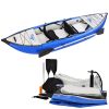 Inflatable Kayak Set with Paddle & Air Pump;  Portable Recreational Touring Kayak Foldable Fishing Touring Kayaks;  Tandem 2 Person Kayak - Blue