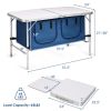 Travel Party Adjustable Height Folding Camping Table - Blue - Camping Table