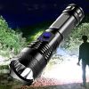 USB Chargeable Strong Light Handheld Flashlight; Plastic Material; Suitable For Camping Backpacking Hiking - Black