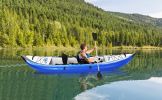 Inflatable Kayak Set with Paddle & Air Pump;  Portable Recreational Touring Kayak Foldable Fishing Touring Kayaks;  Tandem 2 Person Kayak - Blue