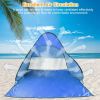 Pop Up Beach Tent Sun Shade Shelter Anti-UV Automatic Waterproof Tent Canopy for 2/3 Man w/ Net Window Storage Bag - Blue